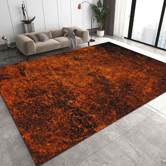 5x7ft Retro Lava Granite Surface Texture Area Rug, Abstract Aesthetic Design Living Room Rug, Soft Low Pile Non-Slip Washable Bedroom Carpet For Reading Room Nursery Office'