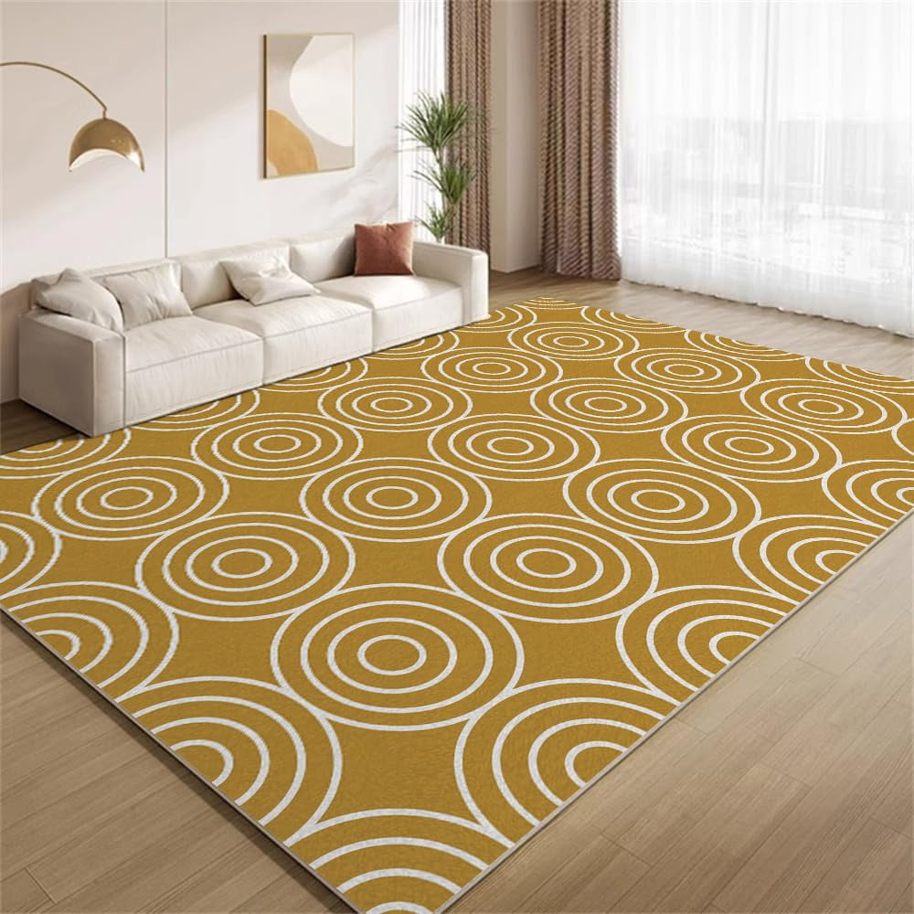 Lounge Rug Design Pattern 5x7ft Simple Geometric Pattern Design Area Rug, Vintage Tan Background ...