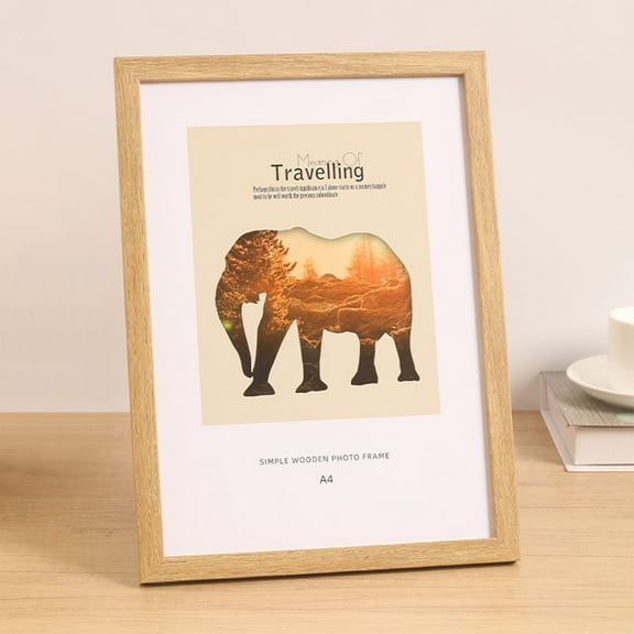 5x7inch Wooden Photo Frame Wooden - Hanging And Desktop Photo Frame,Suitable For Office And Home Decoration -Khaki