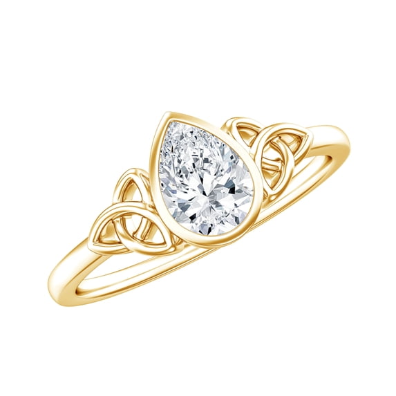 Lab Grown Diamond Knot Engagement Ring, 0.6 Carat, EF-VS Quality - Ready To Gift, 18K Yellow Gold, US 3.50