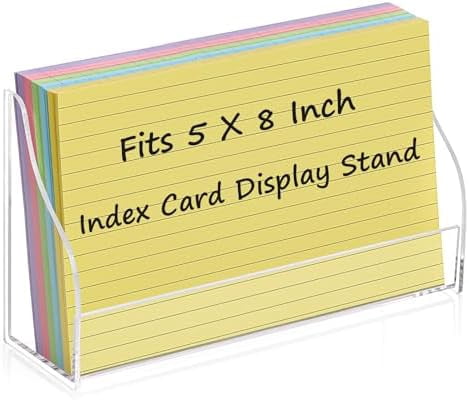 5x8 Acrylic Index Card Holder Index Card Display Stand For Desk Note Cards File Box Postcard Holder Business Stand Display Index Organizer Case for Office Business Desktop(No Cards)