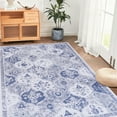 thumbnail image 1 of 5x8 Area Rug In Blue, Washable, Non-slip, Low-pile For Living Room, Bedroom, Kitchen, Look Simple And Stylish, 1 of 2