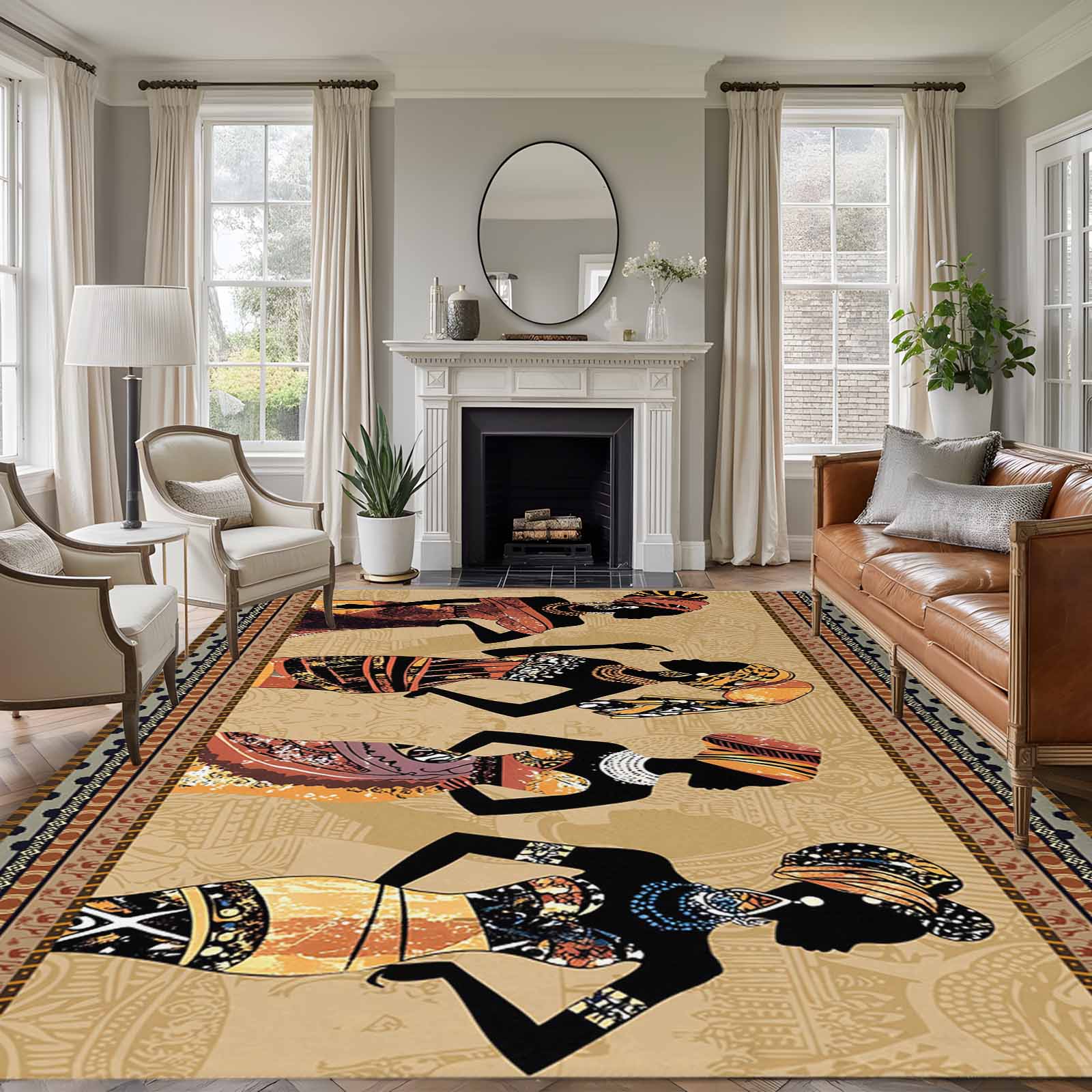 5x8 Area Rugs African Black Women Non Skid Rubber Backing Large 5x8 Area Rugs African Black Women Non Skid Rubber Backing Large