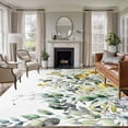 thumbnail image 1 of 5x8 Area Rugs, Flowers Eucalyptus Non-Skid Rubber Backing Large Rectangle Rugs - Living Room Bedroom Home Office, Rustic Botanical Daisy Leaves Floral Indoor Floor Mat Carpets Washable Rug, 1 of 9