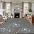 thumbnail image 1 of 5x8 Area Rugs, Grey Dandelion Non-Skid Rubber Backing Large Rectangle Rugs - Living Room Bedroom Home Office, Abstract Art Simple Floral Indoor Floor Mat Carpets Washable Rug, 1 of 9