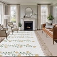 thumbnail image 1 of 5x8 Area Rugs for Living Room, Beige Floral Non Slip Area Rugs for Kitchen Bedroom Entryway, Spring Summer Botanical Flowers Washable Carpet Runner Rug Floor Mats for Bedroom Home Decor, 1 of 8