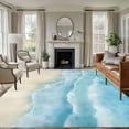 thumbnail image 1 of 5x8 Area Rugs for Living Room, Blue Beige Waves Non Slip Area Rugs for Kitchen Bedroom Entryway, Summer Beach Washable Carpet Runner Rug Floor Mats for Bedroom Home Decor Coastal Nautical Ocean, 1 of 9