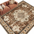 thumbnail image 1 of 5x8 Area Rugs for Living Room, Brown Boho Non Slip Area Rugs for Kitchen Bedroom Entryway, Retro Western Rustic Ethnic Tribal Patterns Washable Carpet Runner Rug Floor Mats for Bedroom Home Decor, 1 of 9