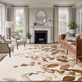 thumbnail image 1 of 5x8 Area Rugs for Living Room, Brown Orange Eucalyptus Non Slip Area Rugs for Kitchen Bedroom Entryway, Farmhouse Weeping Leaves Linen Washable Carpet Runner Rug Floor Mats for Bedroom Home Decor, 1 of 8