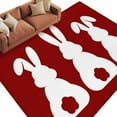 thumbnail image 1 of 5x8 Area Rugs for Living Room, Easter Bunny Non Slip Area Rugs for Kitchen Bedroom Entryway, Cute Rabbit Family Vintage Red Abstract Washable Carpet Runner Rug Floor Mats for Bedroom Home Decor, 1 of 9