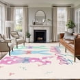 thumbnail image 1 of 5x8 Area Rugs for Living Room, Happy Easter Non Slip Area Rugs for Kitchen Bedroom Entryway, Colorful Bunny Love Heart Rabbits Retro Pink Washable Carpet Runner Rug Floor Mats for Bedroom Home Decor, 1 of 8