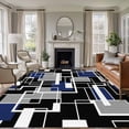 thumbnail image 1 of 5x8 Area Rugs for Living Room, Navy Blue Black Geometric Non Slip Area Rugs for Kitchen Bedroom Entryway, Modern Color Block Abstract Washable Carpet Runner Rug Floor Mats for Bedroom Home Decor, 1 of 8
