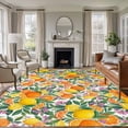 thumbnail image 1 of 5x8 Area Rugs for Living Room, Orange Lemons Non Slip Area Rugs for Kitchen Bedroom Entryway, Summer Botanical Pastoral Elegant Washable Carpet Runner Rug Floor Mats for Bedroom Home Decor, 1 of 8