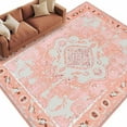 thumbnail image 1 of 5x8 Area Rugs for Living Room, Pink Boho Non Slip Area Rugs for Kitchen Bedroom Entryway, Vintage Abstract Tribal Decorative Oriental Washable Carpet Runner Rug Floor Mats for Bedroom Home Decor, 1 of 9