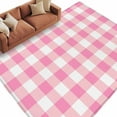 thumbnail image 1 of 5x8 Area Rugs for Living Room, Pink Buffalo Check Non Slip Area Rugs for Kitchen Bedroom Entryway, Valentine's Day Modern Rustic Plaid Washable Carpet Runner Rug Floor Mats for Bedroom Home Decor, 1 of 9