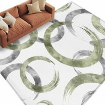 5x8 Area Rugs for Living Room, Sage Green Grey Non Slip Area Rugs for Kitchen Bedroom Entryway, Geometric Circle Modern Abstract Simple Art Washable Carpet Runner Rug Floor Mats for Bedroom