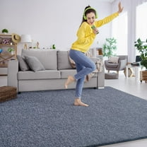 5x8 Area Rugs for Living Room, Soft Modern Memory Foam Bedroom Rug Washable Indoor Rug Low Pile Minimalist Non-Slip Carpet Big Rugs for Kids Nursery Room Home Decor Blue and White