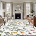 thumbnail image 1 of 5x8 Area Rugs for Living Room, Spring Summer Floral Non Slip Area Rugs for Kitchen Bedroom Entryway, Farmhouse Botanical Butterflies Washable Carpet Runner Rug Floor Mats for Bedroom Home Decor, 1 of 9