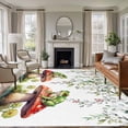 thumbnail image 1 of 5x8 Area Rugs, Mushroom Frogs Non-Skid Rubber Backing Large Rectangle Rugs - Living Room Bedroom Home Office, Spring Floral Summer Eucalyptus Leaves Indoor Floor Mat Carpets Washable Rug, 1 of 9
