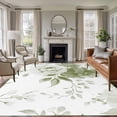 thumbnail image 1 of 5x8 Area Rugs, Sage Green Flower Non-Skid Rubber Backing Large Rectangle Rugs - Living Room Bedroom Home Office, Watercolor Gradient Retro Floral Indoor Floor Mat Carpets Washable Rug, 1 of 9