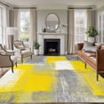 thumbnail image 1 of 5x8 Area Rugs, Yellow Grey Non-Skid Rubber Backing Large Rectangle Rugs - Living Room Bedroom Home Office, Rustic Mottled Oil Painting Abstract Texture Indoor Floor Mat Carpets Washable Rug, 1 of 9