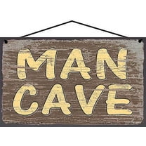 5x8 Brown Vintage Style Sign: "Man Cave" - Perfect for Home Bar, Garage, Basement or Office, Gift for Men on Father's Day, Ideal for Sports, Gaming, Hobby, and Entertainment Themed Spaces