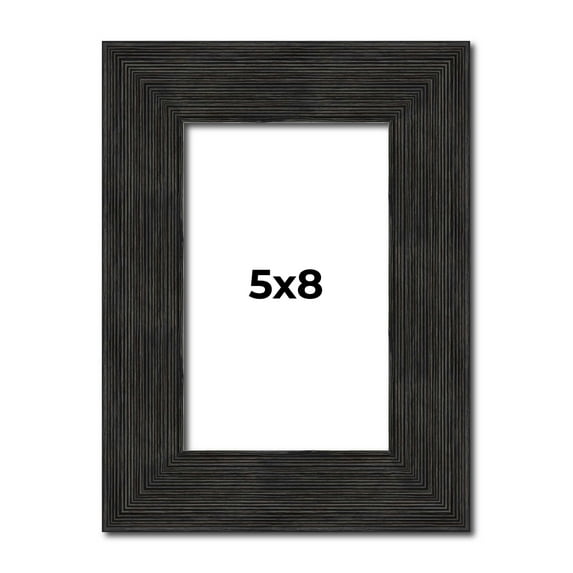 5x8 Contemporary Black Picture Frame - UV Acrylic, Foam Board Backing, Hanging Hardware