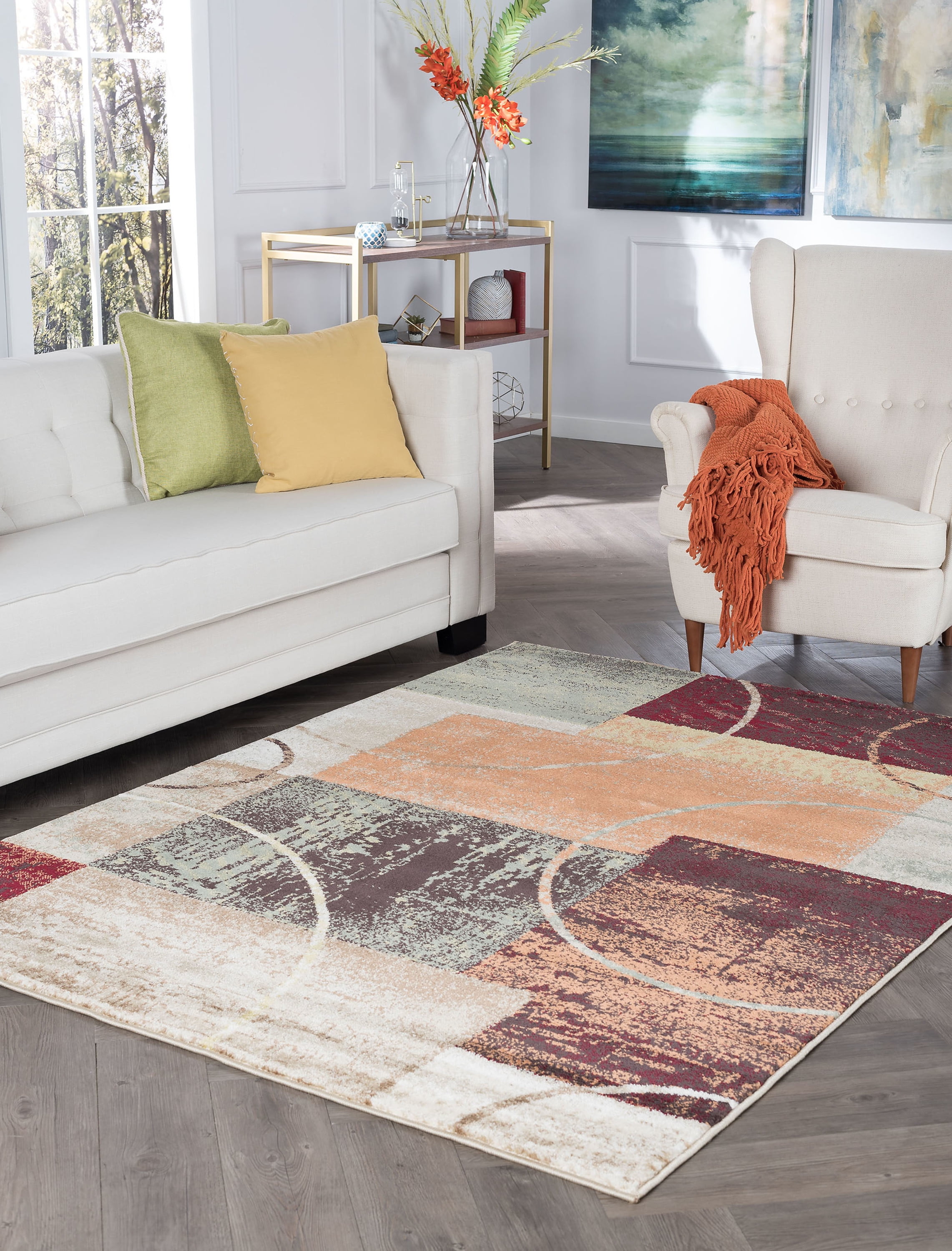 5x8 Contemporary MultiColor Area Rugs for Living Room Bedroom Rug