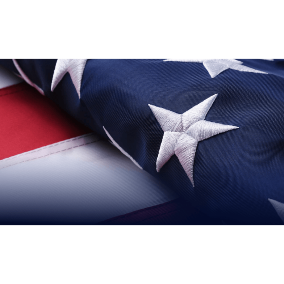 5x8 FT American Flag Outdoor Heavy Duty, Longest Lasting Large US Flags Made in USA, Tough All Weather Nylon with Embroidered Stars and Sewn Stripes, Commercial Grade High Wind USA Flag