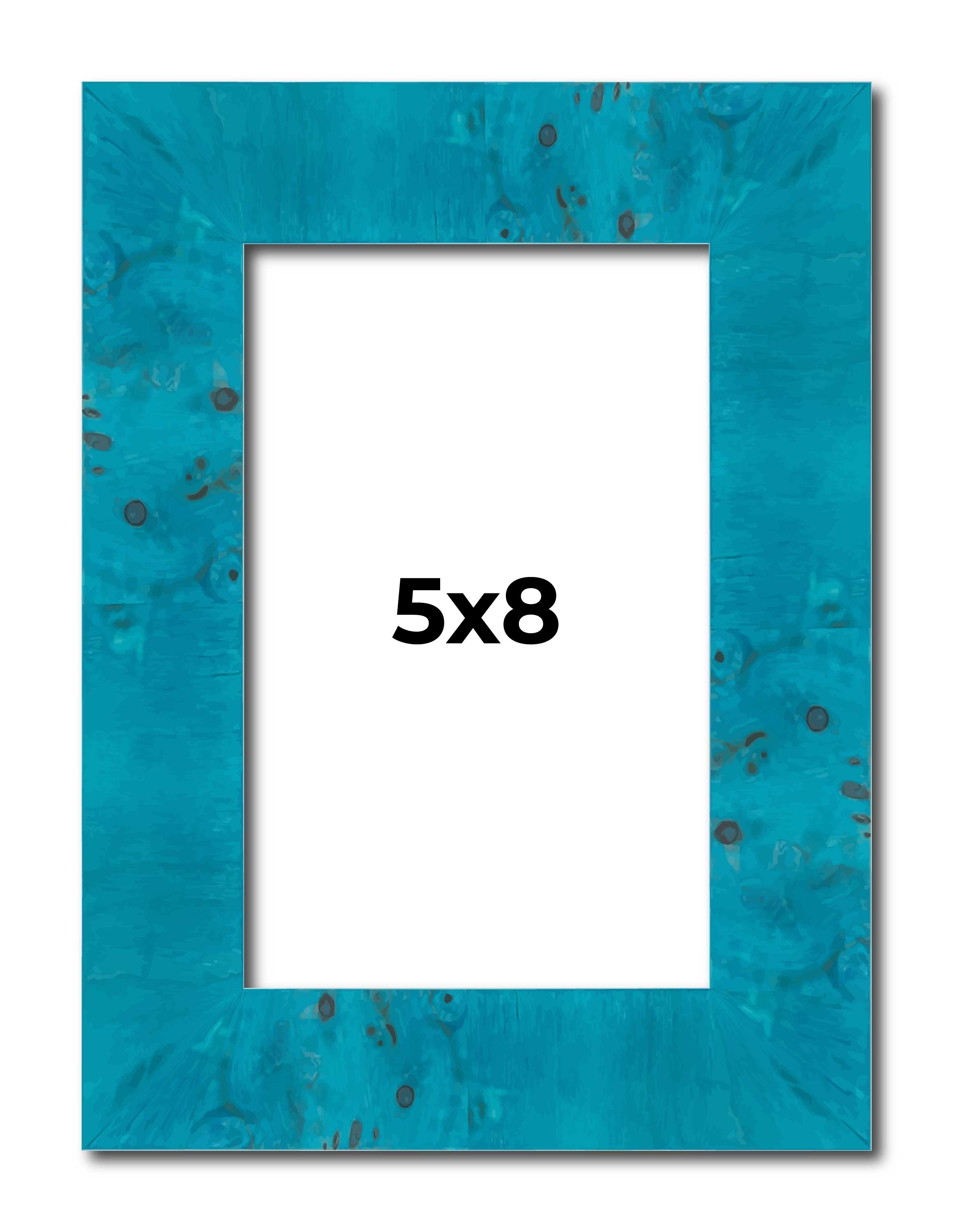 5x8 Frame Blue Teal Burl Wood Picture Frame | 1.75 Inch Moulding Width ...