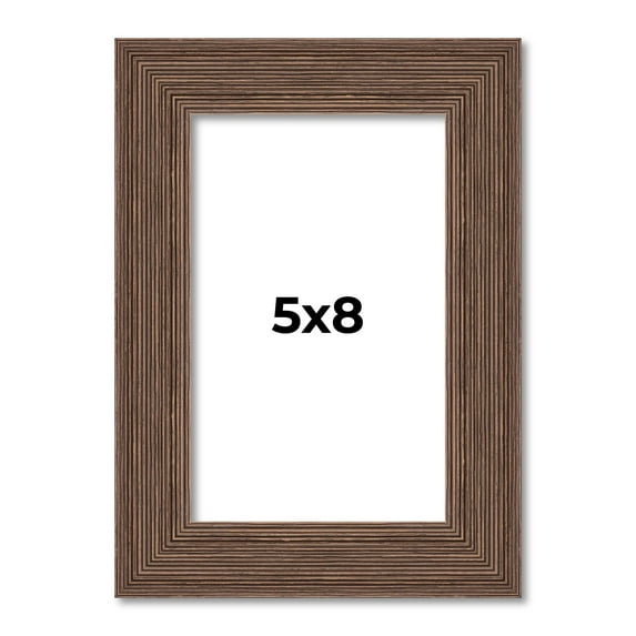 5x8 Frame Brown Farmhouse Solid Wood Picture Frame Width 1.5 Inches | Interior Frame Depth 0.5