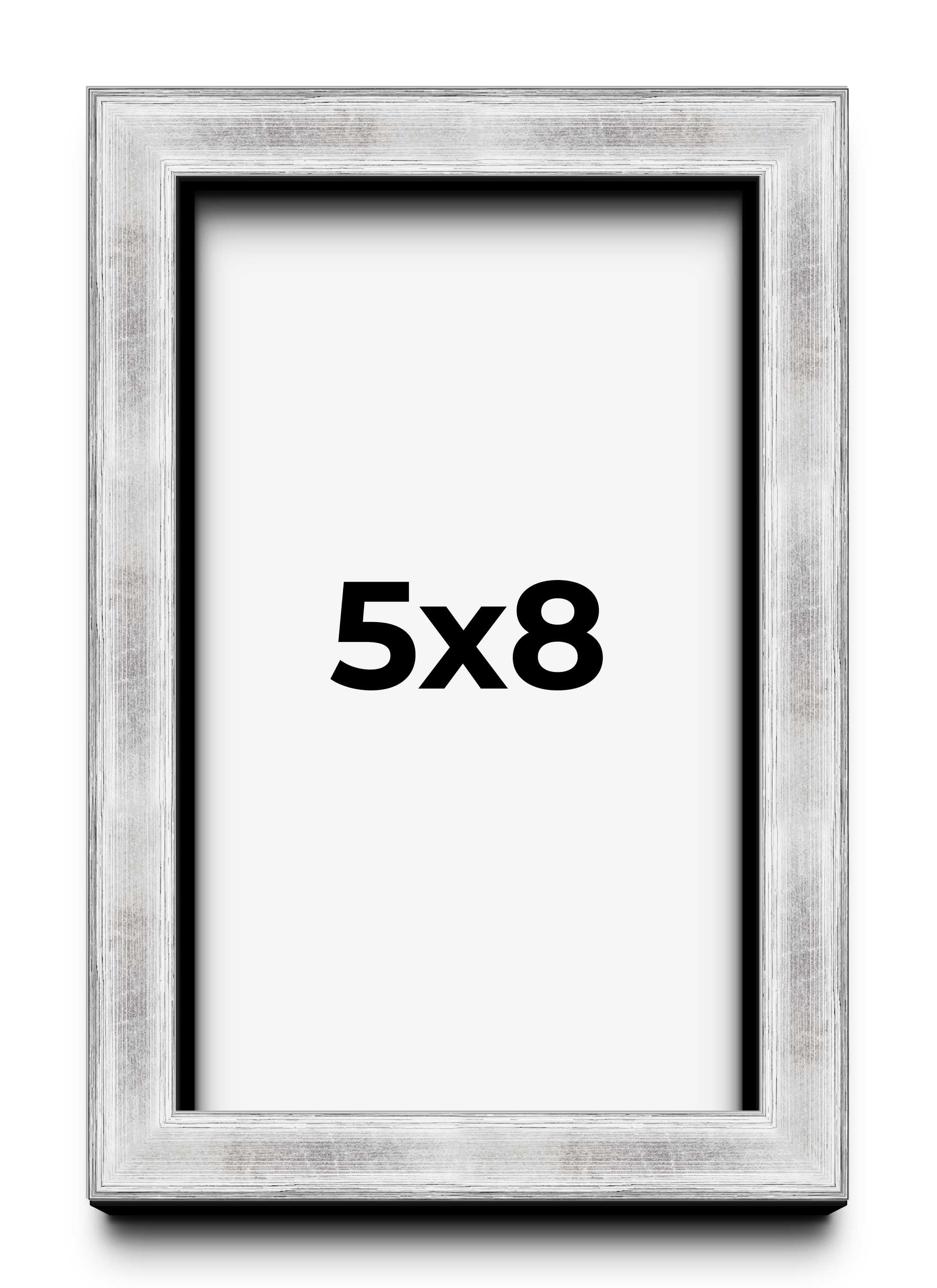 5x8 Frame Brushed Silver Solid Wood Picture Frame | 0.75 Inch Moulding ...