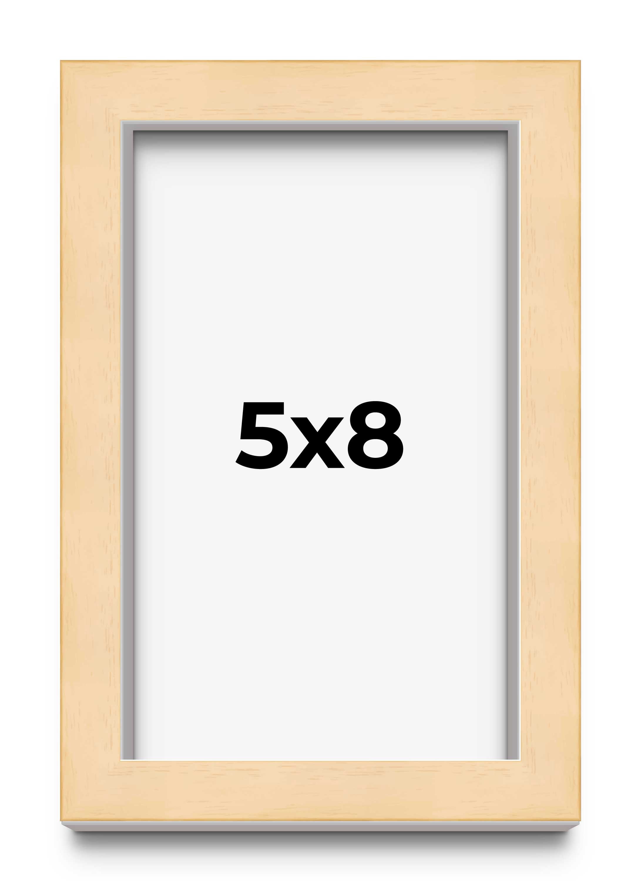 5x8 Frame Natural Wood Picture Frame | 0.75 Inch Moulding Width | with ...