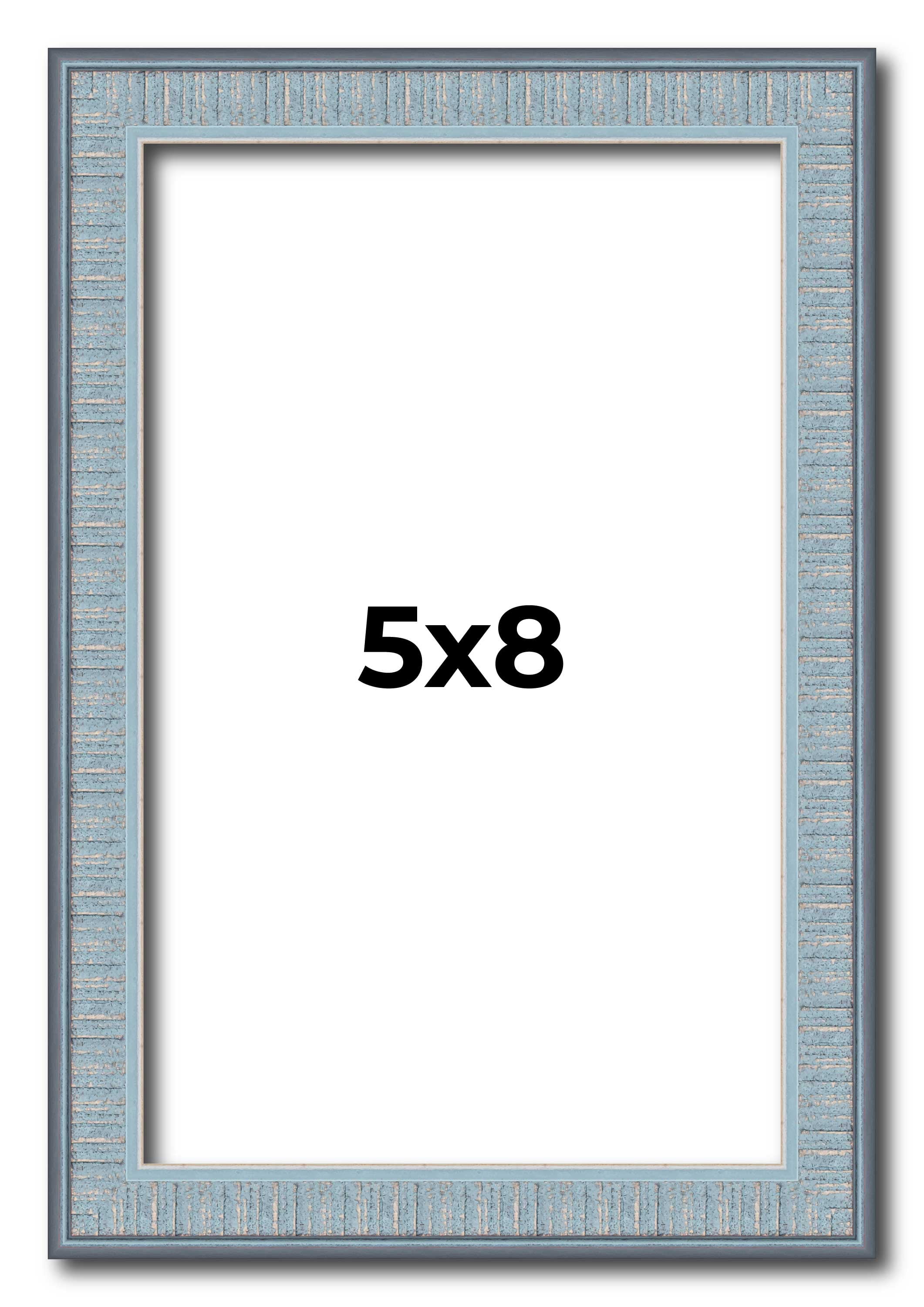 5x8 Frame Rustic Sky Blue Solid Wood Picture Frame | 0.75 Inch Moulding ...