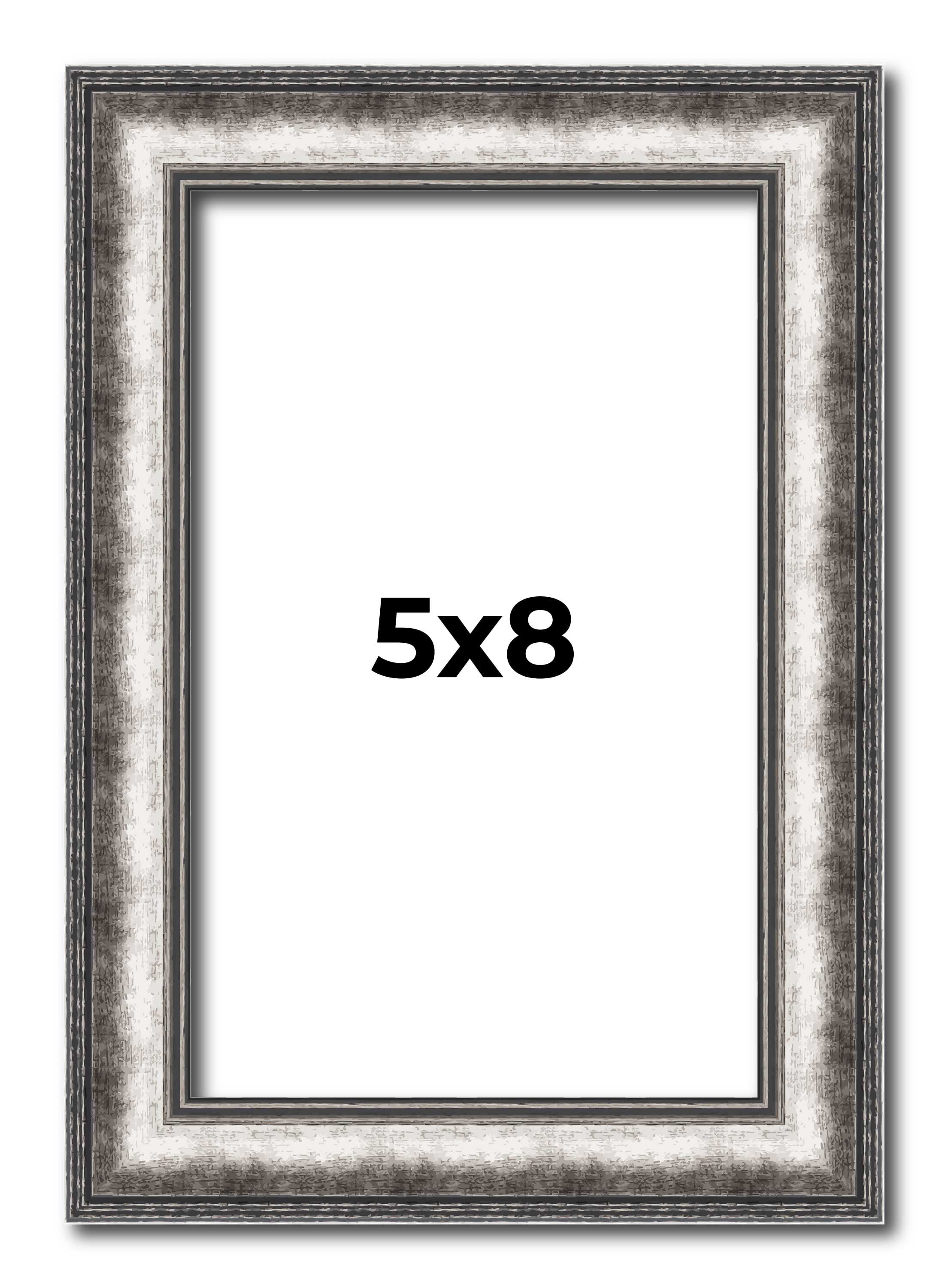 5x8 Frame Silver Real Wood Picture Frame Width 1.125 Inches | Interior ...