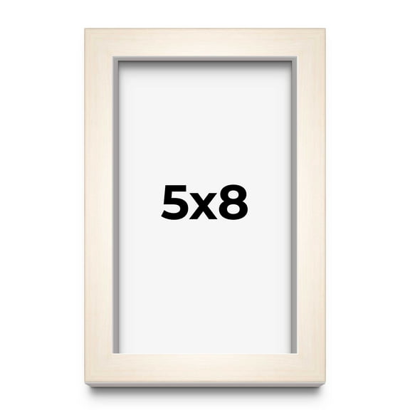 5x8 Frame White Wheat Solid Wood Picture Frame | Moulding Width 0.75 Inches | Interior Depth 0.5