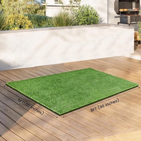 5x8 Ft Artificial Turf Grass for Outdoor, Premium Large Fake Grass Rug for Garden Balcony Decoration Dogs Potty Training