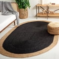 thumbnail image 1 of 5x8 Ft Oval Black Jute Area Rug, Hand-Woven, Farmhouse Boho Style, Durable & Pet-Friendly Rug for Living Room, Dining Room, and Bedroom, 1 of 5