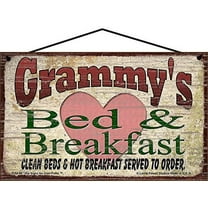 5x8 Grammy's Bed and Breakfast Vintage Style Sign for Grandma - Mother's Day Gift for Grandmothers - Decorative Household Family Guest Room Home Décor