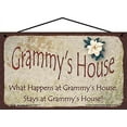 thumbnail image 1 of 5x8 Grammy's House Sign with Magnolia Flower What Happens at Grammy's House Stays at Grammy's House Vintage Style Decorative Household Family Home Décor Grandma Nickname Gift Signs for any Grandmother, 1 of 1