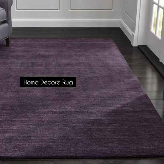 5x8 Hand-Tufted Solid Area Rug – Dark Purple – Plain Carpet For Ant Room