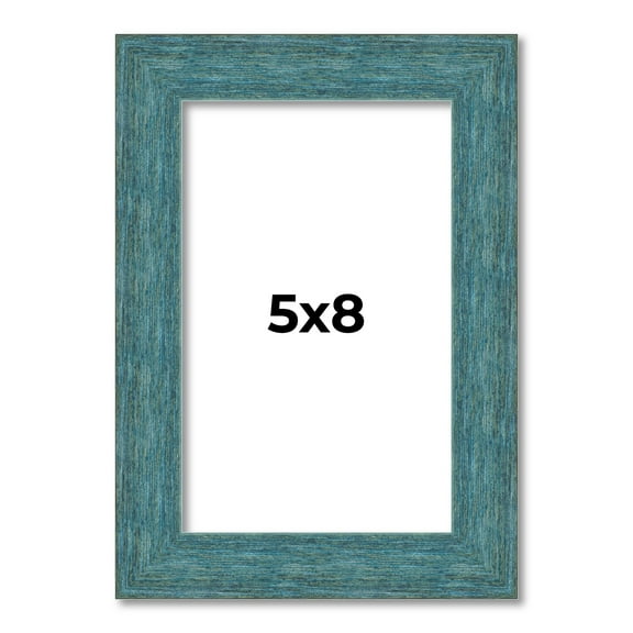 5x8 IN Frame Blue Rustic Barnwood Solid Wood Picture Frame Width 1.25 Inches | Interior Depth 0.5