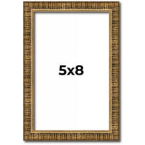 5x8 IN Frame Gold Kingsley Distressed Solid Wood Picture Frame Width 0.75 Inches | Interior Frame