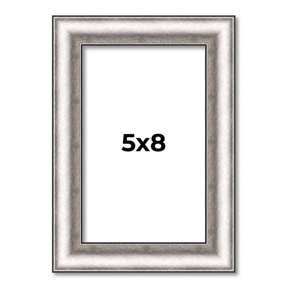 5x8 IN Frame Silver Real Wood Picture Frame Width 1.25 Inches | Interior Frame Depth 0.5 Inches |