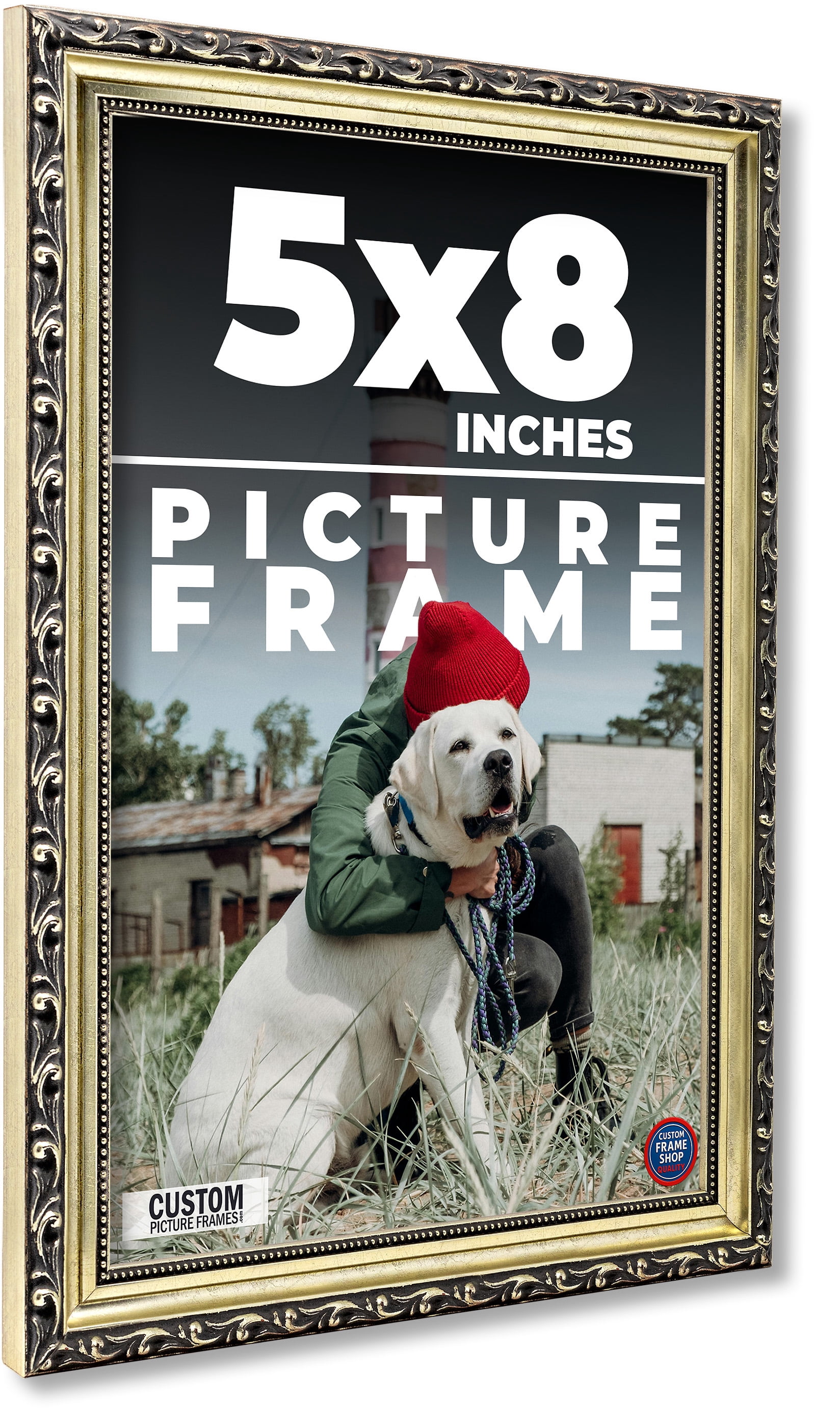5x8 In Frame Silver Solid Wood Picture Frame Width 1.125 Inches ...