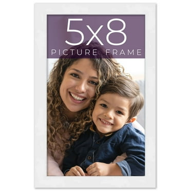 5x8 In Frame White Real Wood Picture Frame Width 0.75 inches | Interior Frame Depth 0.5 inches |