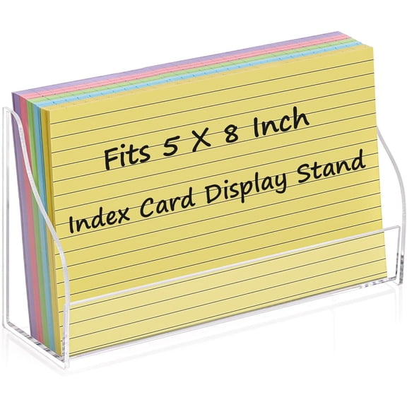 5x8 Index Card Holder Index Card Display Stand For Desk Note Cards File Box Postcard Holder Business Stand Display Index Organizer Case for Office Business Desktop(No Cards)