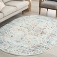 thumbnail image 1 of 5x8 Oval Traditional Cream Oval Area Rugs for Living Room | Bedroom Rug | Dining Room Rug | Indoor Entry or Entryway Rug | Kitchen Rug | Alfombras para Salas 5'3'' x 7'3'' Oval, 1 of 4