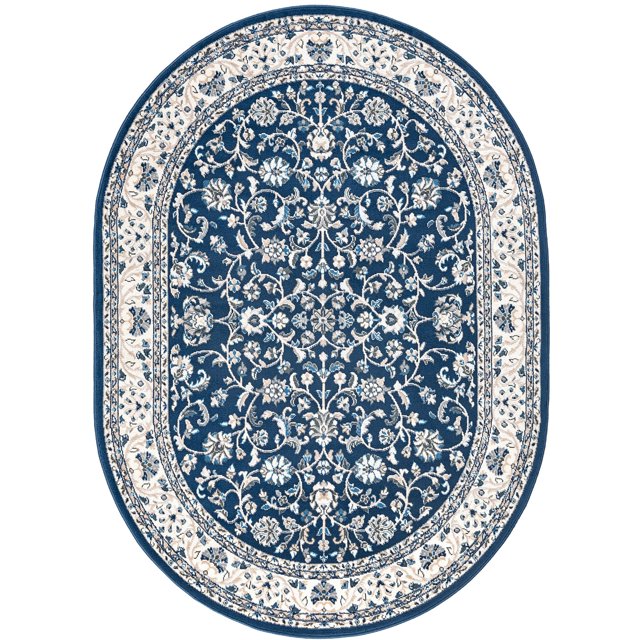 5x8 Oval Traditional Dark Blue Oval Area Rugs for Living Room Bedroom Rug Dining Room Rug