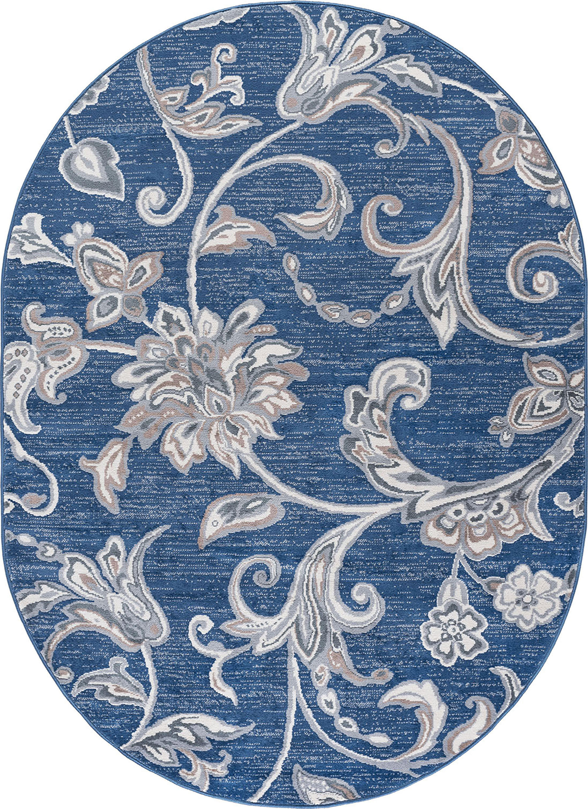 5x8 Oval Transitional Navy Oval Area Rugs for Living Room Bedroom Rug